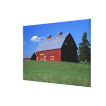 Red barn in Latah County, Idaho state PR MR) Stretched Canvas Prints