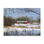 Red Barn in Winter, Scenic Landscape Postcard