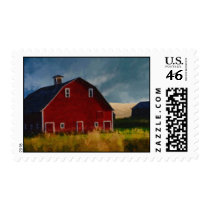 Red Barn Painted Stamp