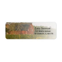 Red Barn Return Address Label