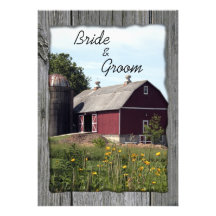 Red Barn Wedding Invitation