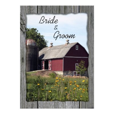Red Barn Wedding Invitation