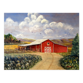 Red Barn West Virginia Farm Postcard