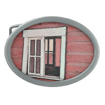 Red Barn Window Belt Buckles