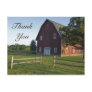 Red Barn with Fence Thank You