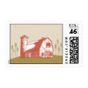 red barn with wheat postage by amosopus red barn with wheat postage