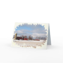 Red Barns Christmas Card