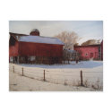 Red Barns in Winter- postcard by MrNoble Red Barns in Winter- postcard