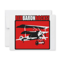 Red Baron Rocks! Custom Invitations