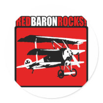 Red Baron Rocks! Round Sticker