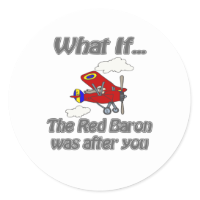 Red Baron Round Stickers