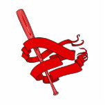 red baseball bat logo acrylic cut out