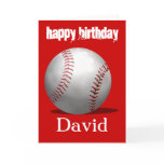 Red Baseball Birthday Card
