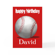 Red Baseball Birthday Card