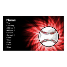 Red Baseball Business Card Template