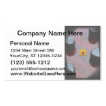 Red bass black knobs yellow flower image business cards