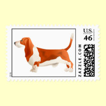 Red basset stamp stamps