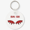 Red Bat Girl Keychain by koomoomees Red Bat Girl Keychain