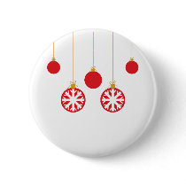 Red Baubles Button Badge