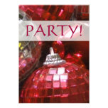 Red Baubles 'Party!' invitation