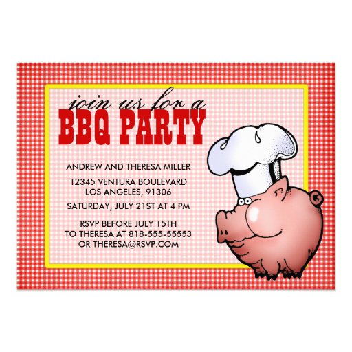 Red BBQ Party Invitation (front side)