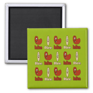 Red Beans and Rice 2 Inch Square Magnet