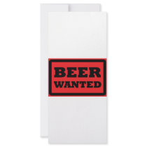 red beer wanted icon rack cards