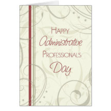 Red Beige Administrative Professionals Day Card