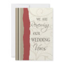 Red Beige Wedding Vow Renewal Invitations invitation
