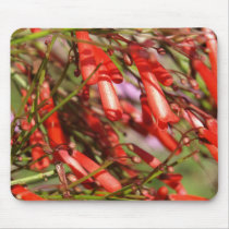 red bell-shaped flowers mousepads by jbouzou red bell-shaped flowers mousepads