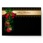 Red Bells & Holly Black Christmas Envelopes