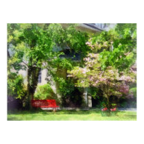 Red Bench by Pink Tree posters