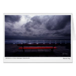 Red Bench in Storm Greeting Cards