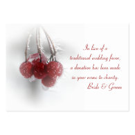 Red Berries Winter Wedding Charity Favor Card Business Card Templates