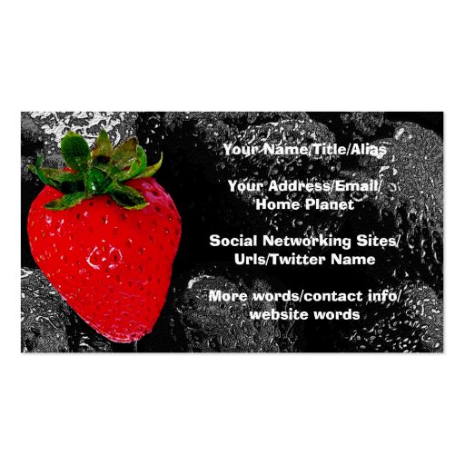 Red Berry Among The Dark Business Card Template