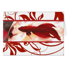 Red Betta Fish Thank You Card