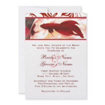 Red Betta Fish Wedding Invitation