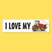 "Red Big Tractor, I LOVE MY…Bumper Stickers" bumper stickers