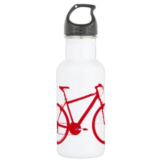 red cycling water bottle