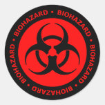 Red Biohazard Warning Stickers