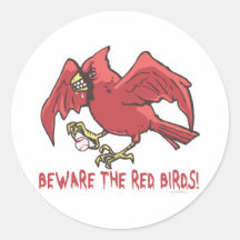Red Bird Baseball by Mudge Studios Sticker