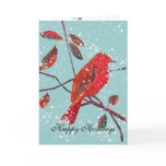 Red Bird First Snow Holiday Card