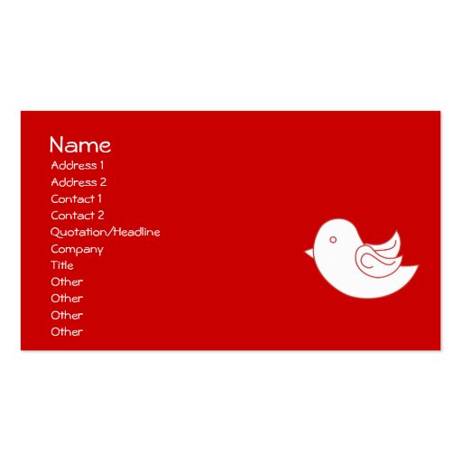 Red BIrd Fly Business Card