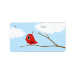 Red Bird Gift Tags Address Label