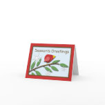 Red Bird on a Branch "Season's Greetings" Card