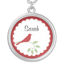 Red Bird Pendant necklaces