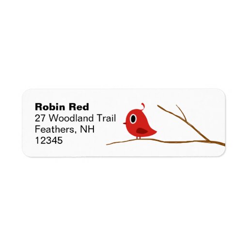 Red Bird Return Address Labels Zazzle