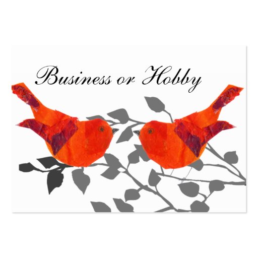 Red bird sitting on a branch business card (front side)