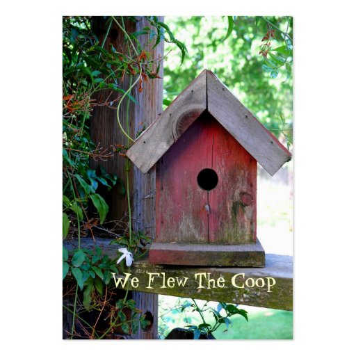 Red Birdhouse New Address Business Card Templates (front side)