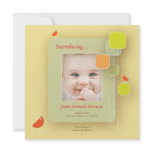 Red Birds Baby Announcement Yellow